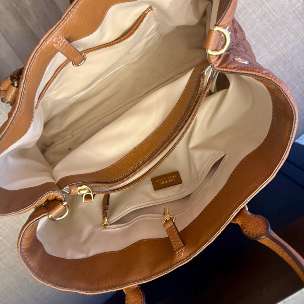 Ralph Lauren Quilted Tote in Warm Tan Leather - Picture 4 of 7